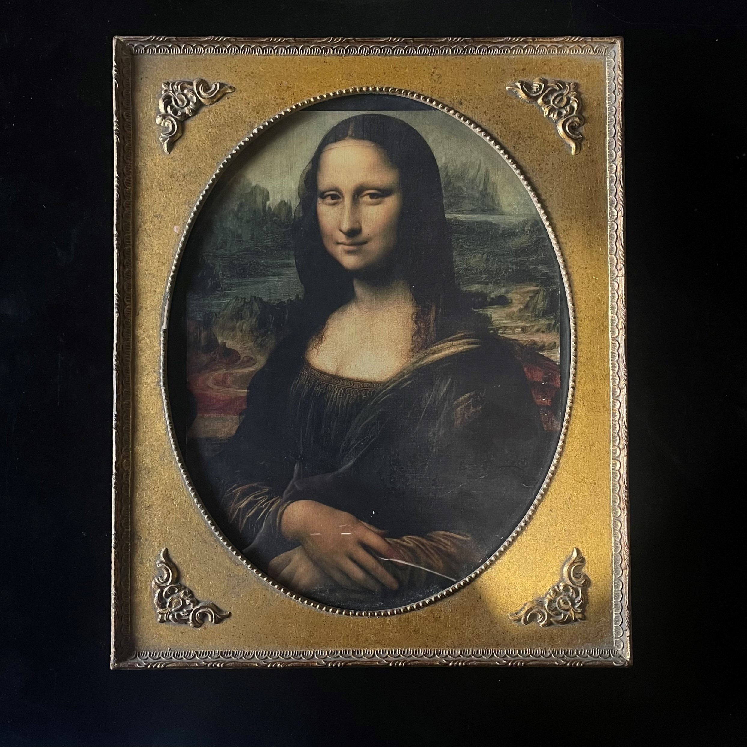 ARTWORK, Portrait Mona Lisa, Gold Frame